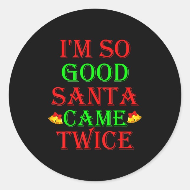 Pegatina Redonda Camisetas Navidades inapropiados Uni Sma negro adu (Anverso)