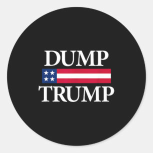 Pegatina Redonda Camisetas negras de dumping trump unisex modernas