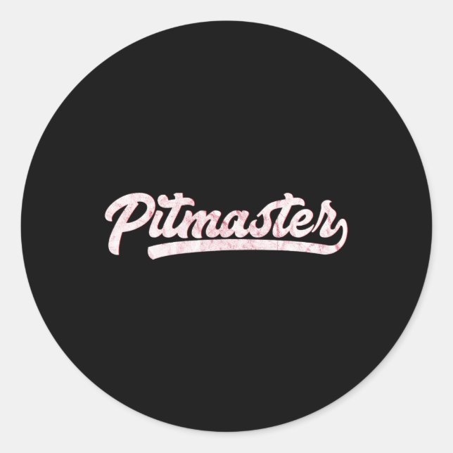 Pegatina Redonda Camisetas Pitmaster 100% Bbq Pitmaster (Anverso)