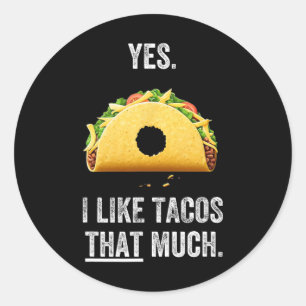 Pegatina Redonda Camisetas Taco Para Hombres Divertido Cinco De May