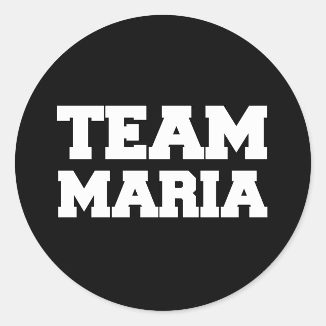 Pegatina Redonda Camisetas "Team Maria" (Anverso)