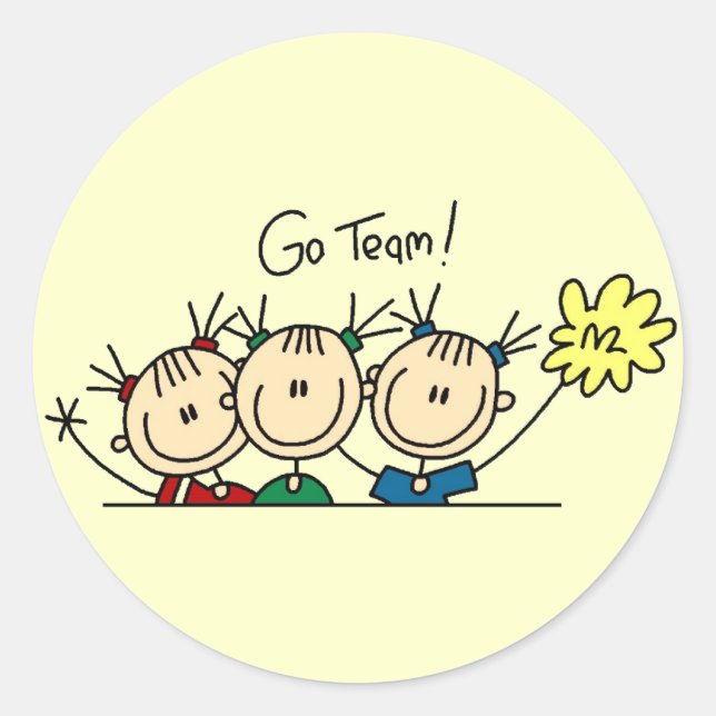 Pegatina Redonda Camisetas y regalos animadores (Anverso)