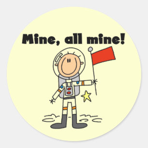 Pegatina Redonda Camisetas y regalos Astronaut Mine All Mine
