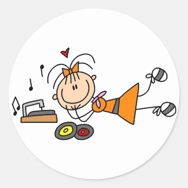 Pegatina Redonda Camisetas y regalos Chicas de la Figura 50 (Anverso)