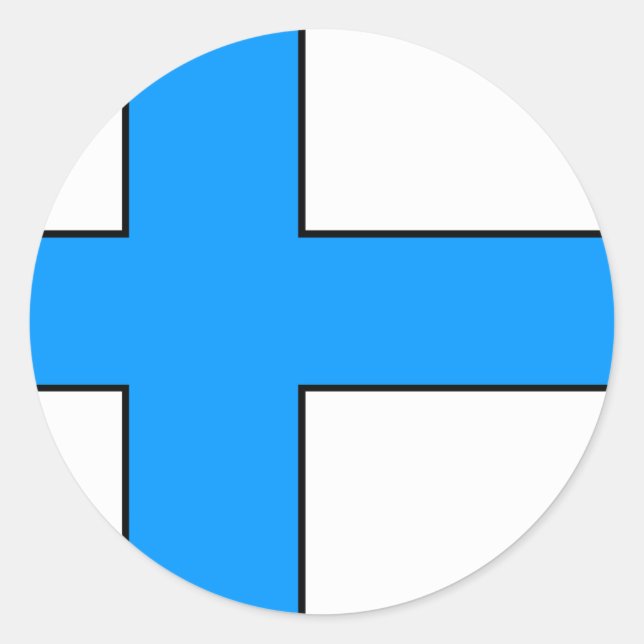 Pegatina Redonda Camisetas y regalos con bandera finlandesa (Anverso)