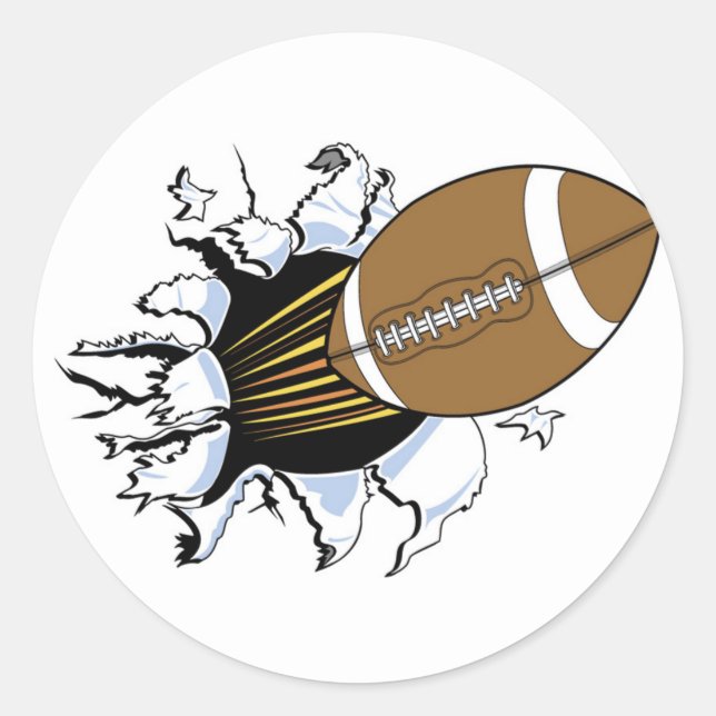 Pegatina Redonda Camisetas y regalos con ráfagas de fútbol (Anverso)