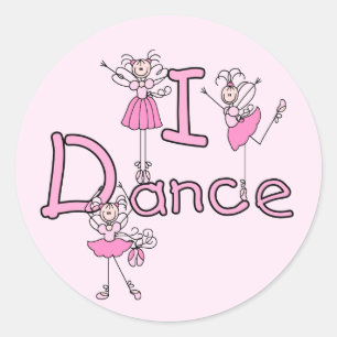 Pegatina Redonda Camisetas y regalos de baile de bailarina I
