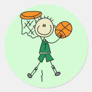 Pegatina Redonda Camisetas y regalos de baloncesto para niños que h