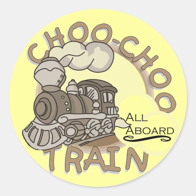 Pegatina Redonda Camisetas y regalos de Choo Choo (Anverso)