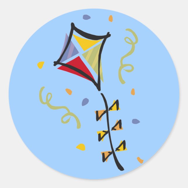 Pegatina Redonda Camisetas y regalos de cometas (Anverso)