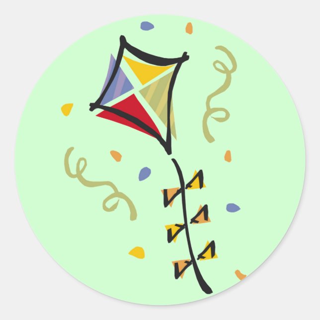 Pegatina Redonda Camisetas y regalos de cometas (Anverso)