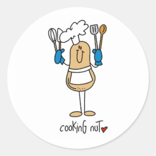 Pegatina Redonda Camisetas y regalos de Cooking Nut
