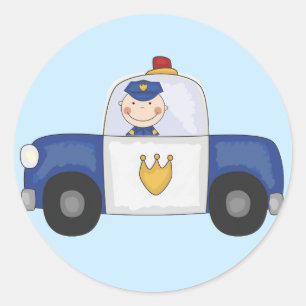 Pegatina Redonda Camisetas y regalos de crucero policial