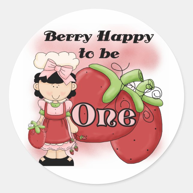 Pegatina Redonda Camisetas y regalos de cumpleaños de Black Berry (Anverso)