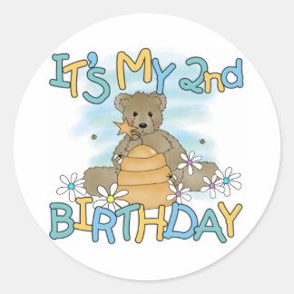 Pegatina Redonda Camisetas y regalos de cumpleaños de Honey Bear