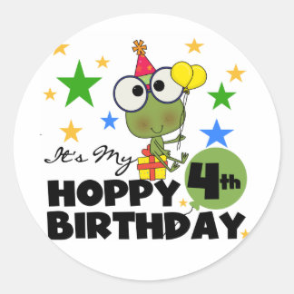 Pegatina Redonda Camisetas y regalos de cumpleaños de Hoppy Frog