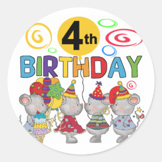 Pegatina Redonda Camisetas y regalos de cumpleaños para ratones