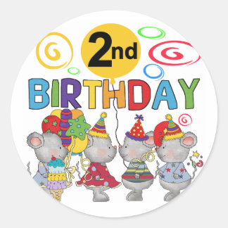 Pegatina Redonda Camisetas y regalos de cumpleaños para ratones