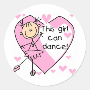 Pegatina Redonda Camisetas y regalos de esta chica que puede bailar