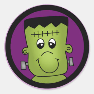 Pegatina Redonda Camisetas y regalos de Frankie de Halloween