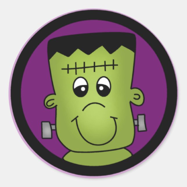 Pegatina Redonda Camisetas y regalos de Frankie de Halloween (Anverso)