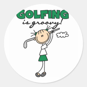 Pegatina Redonda Camisetas y regalos de golf es divertido