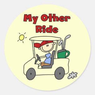 Pegatina Redonda Camisetas y regalos de golf My Other Ride