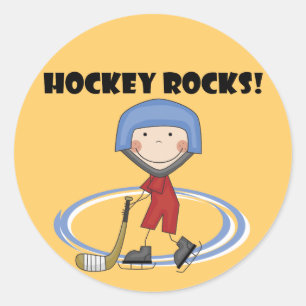 Pegatina Redonda Camisetas y regalos de hockey Rocks