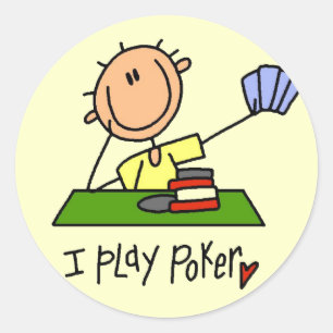Pegatina Redonda Camisetas y regalos de I Play Poker