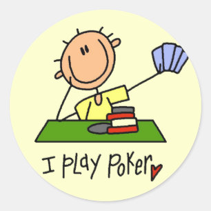 Pegatina Redonda Camisetas y regalos de I Play Poker