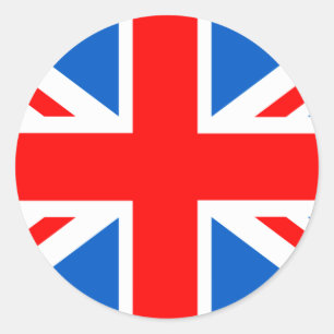 Pegatina Redonda Camisetas y regalos de la bandera británica