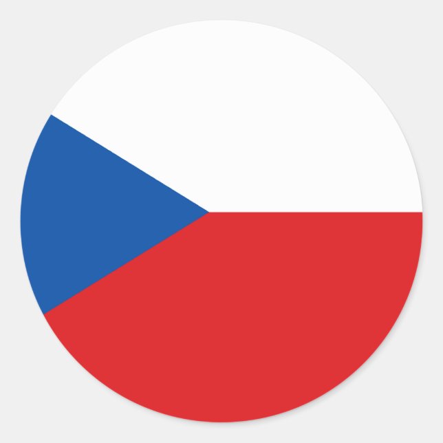 Pegatina Redonda Camisetas y regalos de la bandera checa (Anverso)