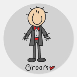 Pegatina Redonda Camisetas y regalos de la marca Stick Figure Groom