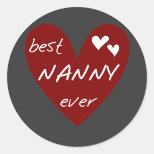 Pegatina Redonda Camisetas y regalos de la mejor nana del corazón r