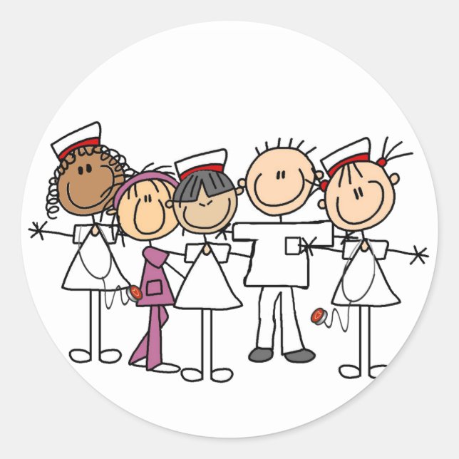 Pegatina Redonda Camisetas y regalos de la Semana de Enfermeras (Anverso)