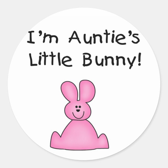 Pegatina Redonda Camisetas y regalos de la tía rosa (Anverso)