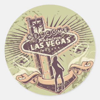 Pegatina Redonda Camisetas y regalos de Las Vegas Nevada