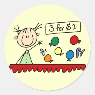 Pegatina Redonda Camisetas y regalos de los Juegos del Carnaval