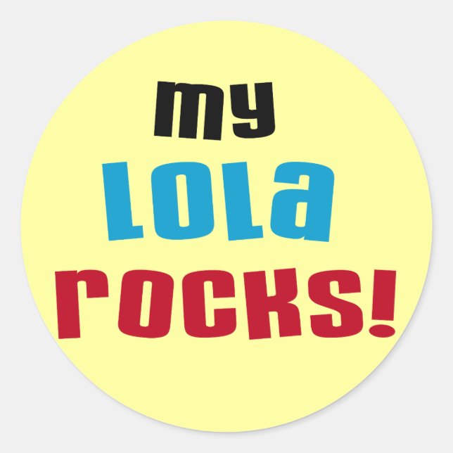 Pegatina Redonda Camisetas y regalos de My Lola Rocks (Anverso)