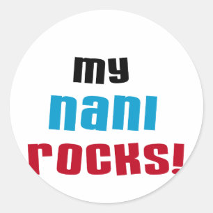 Pegatina Redonda Camisetas y regalos de My Nani Rocks