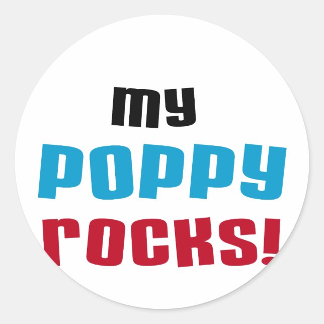 Pegatina Redonda Camisetas y regalos de My Poppy Rocks (Anverso)