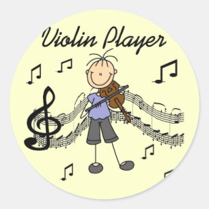 Pegatina Redonda Camisetas y regalos de niña violinista