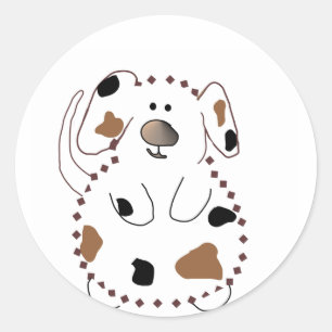Pegatina Redonda Camisetas y regalos de perro de dibujos animados