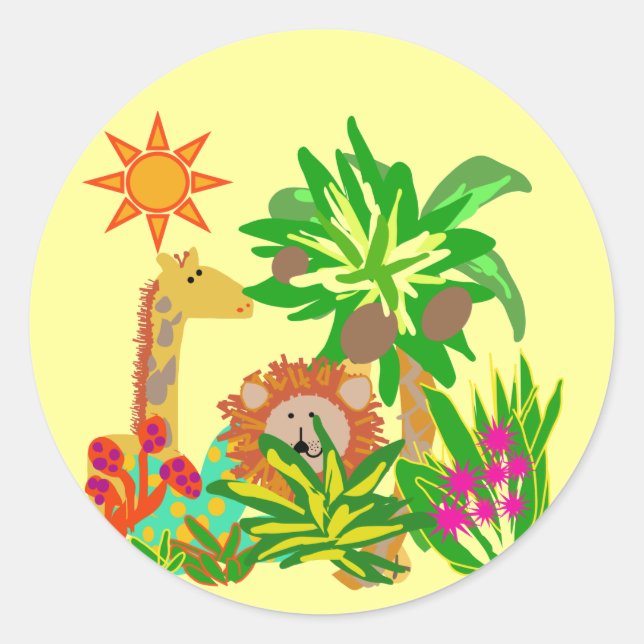 Pegatina Redonda Camisetas y regalos de Safari (Anverso)