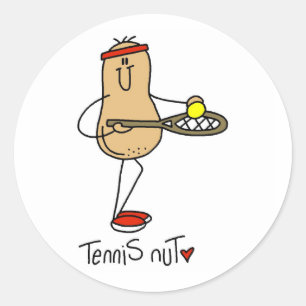 Pegatina Redonda Camisetas y regalos de Tennis Nut