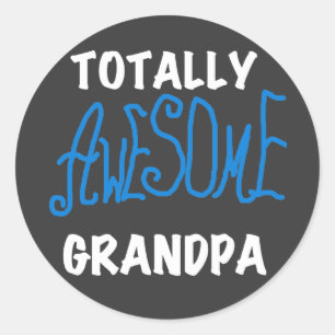 Pegatina Redonda Camisetas y regalos del abuelo totalmente asombros