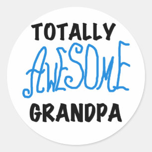 Pegatina Redonda Camisetas y regalos del abuelo totalmente asombros