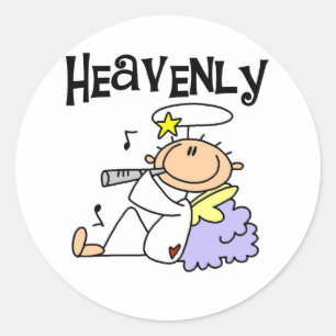 Pegatina Redonda Camisetas y regalos del ángel celestial