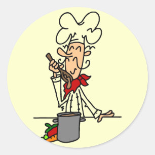Pegatina Redonda Camisetas y regalos del cocinero de la sopa