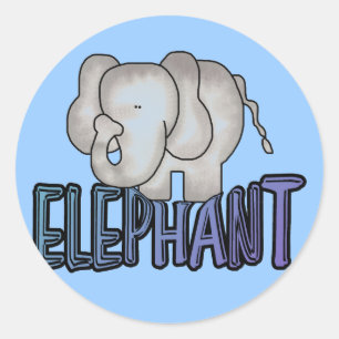 Pegatina Redonda Camisetas y regalos del elefante